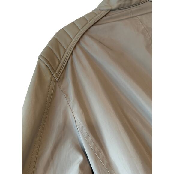 Guess Mens Faux Leather Moto Bomber Jacket Grey Size Medium - Picture 11 of 16